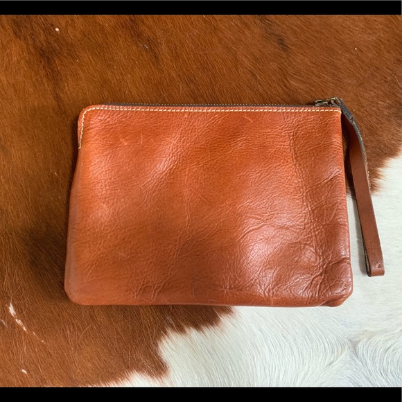 Patricia Nash Brown Leather Clutch/Wristlet With Tooling - Picture 2 of 4
